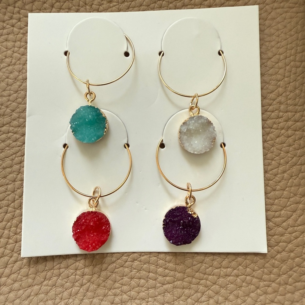 Wineglass Stone Charms Entertaining Party Host Festive Gift Stocking Stuffer